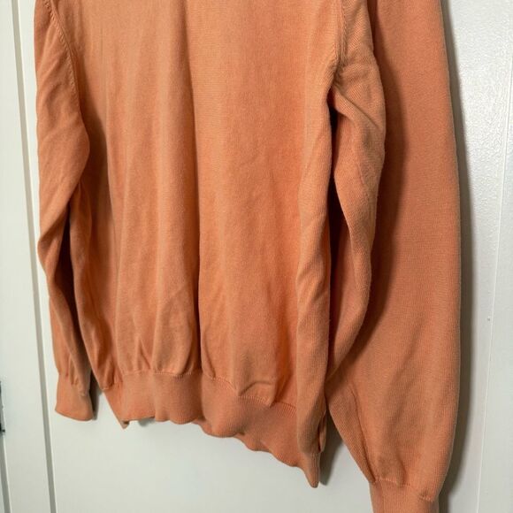 Brooks Brothers 346 Sweater Mens Large Peach 100% Supima Cotton V Neck Preppy - Picture 3 of 12